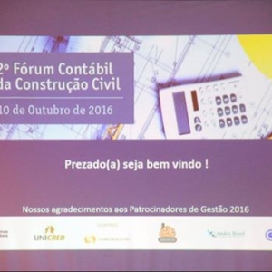 2° Fórum Contábil da Construção Civil - Palestra - Contabilidade na Construção Civil - Sescon Grande Florianopolis